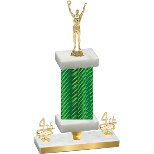 Premium Single Green Carbon Fiber Fourth Place Victory Trophy