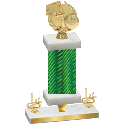 Premium Single Green Carbon Fiber First Place Basketball Trophy