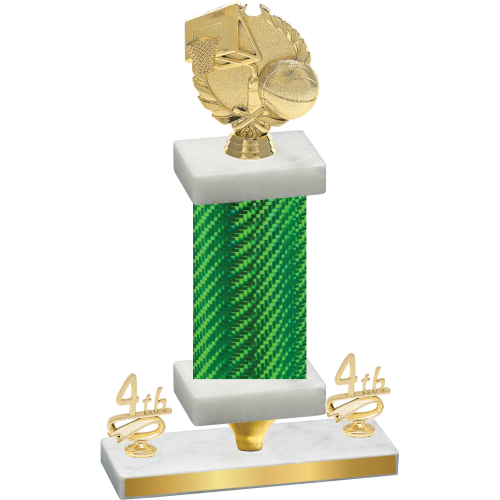 Premium Single Green Carbon Fiber Fourth Place Basketball Trophy