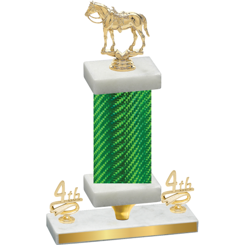 Premium Single Green Carbon Fiber Fourth Place Horses Trophy