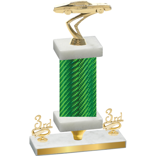 Premium Single Green Carbon Fiber Third Place Cars Trophy