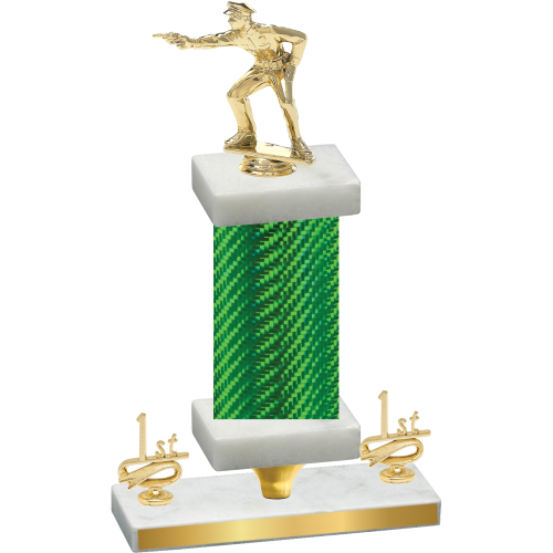 Premium Single Green Carbon Fiber First Place Shooter Trophy