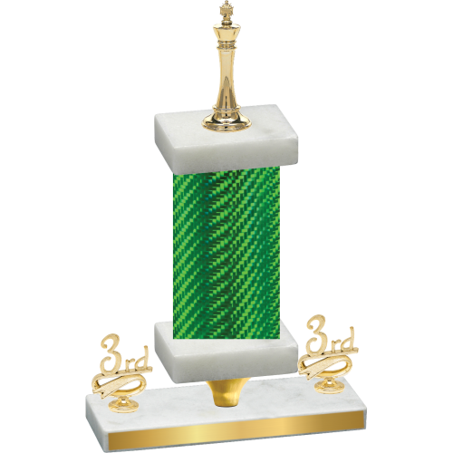 Premium Single Green Carbon Fiber Third Place Chess Trophy