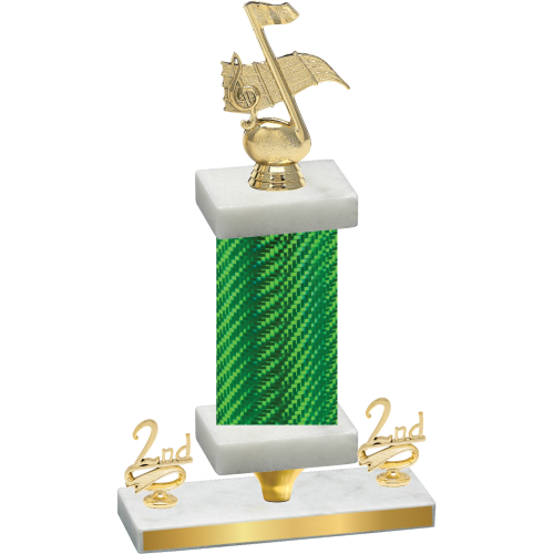 Premium Single Green Carbon Fiber Second Place Music Trophy