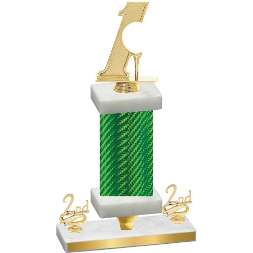 Premium Single Green Carbon Fiber Second Place Golf Trophy