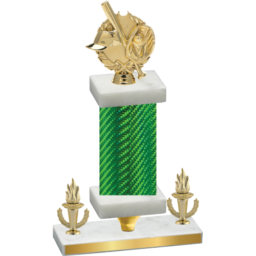 Premium Single Green Carbon Fiber Victory Baseball Trophy