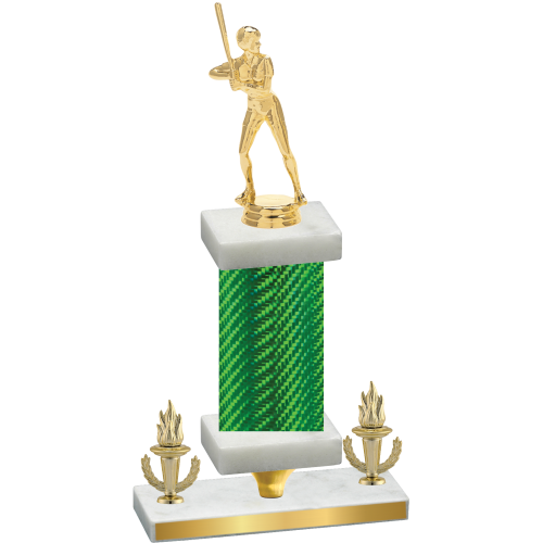 Premium Single Green Carbon Fiber Victory Softball Trophy