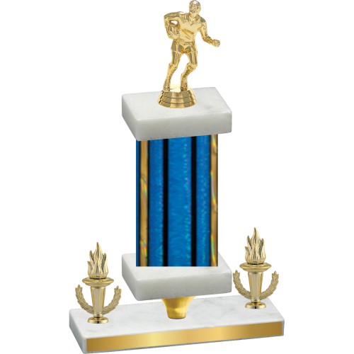 Premium Single Blue Glacier Victory Rugby Trophy