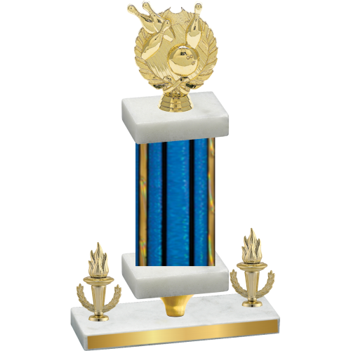 Premium Single Blue Glacier Victory Bowling Trophy