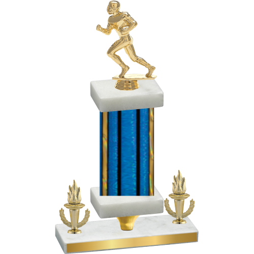 Premium Single Blue Glacier Victory Football Trophy