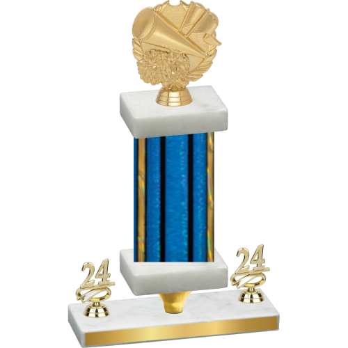 Premium Single Blue Glacier Year Cheerleading Trophy
