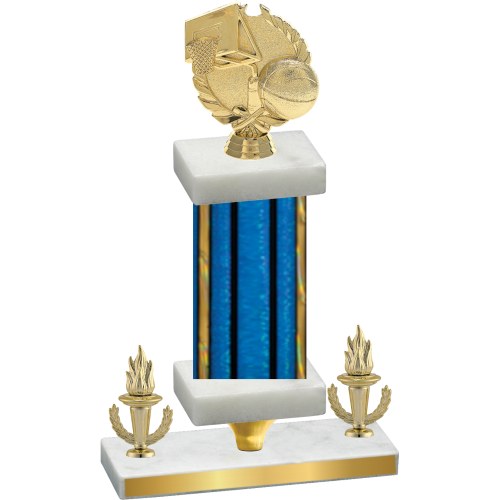 Premium Single Blue Glacier Victory Basketball Trophy