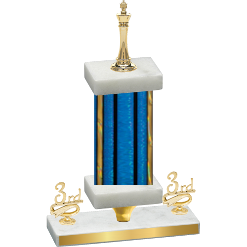 Premium Single Blue Glacier Third Place Chess Trophy