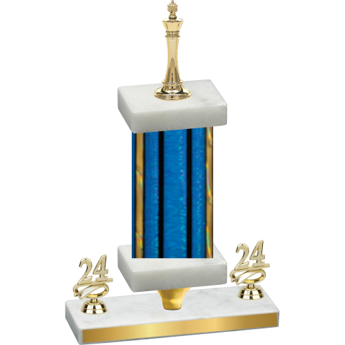 Premium Single Blue Glacier Year Chess Trophy