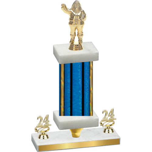 Premium Single Blue Glacier Year Holiday Trophy