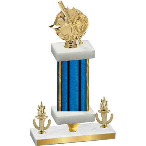 Premium Single Blue Glacier Victory Baseball Trophy