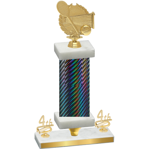 Premium Single Black Carbon Fiber Fourth Place Tennis Trophy