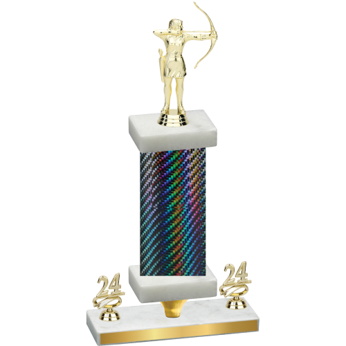 Premium Single Black Carbon Fiber Year Archery Trophy