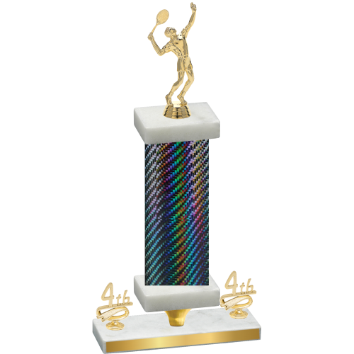 Premium Single Black Carbon Fiber Fourth Place Tennis Trophy