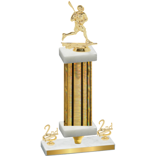 Premium Single Gold Glacier Second Place Lacrosse Trophy