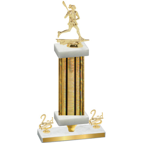Premium Single Gold Glacier Second Place Lacrosse Trophy