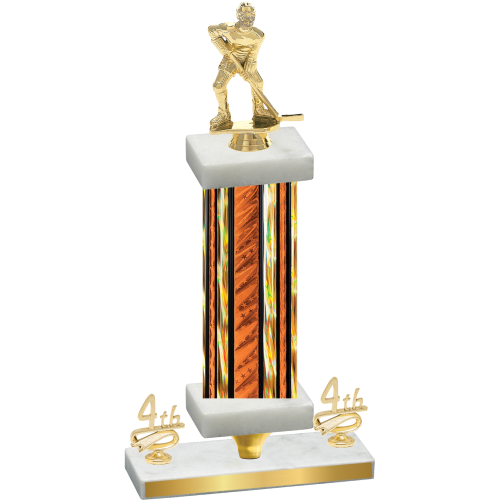 Premium Single Orange Glacier Fourth Place Hockey Trophy