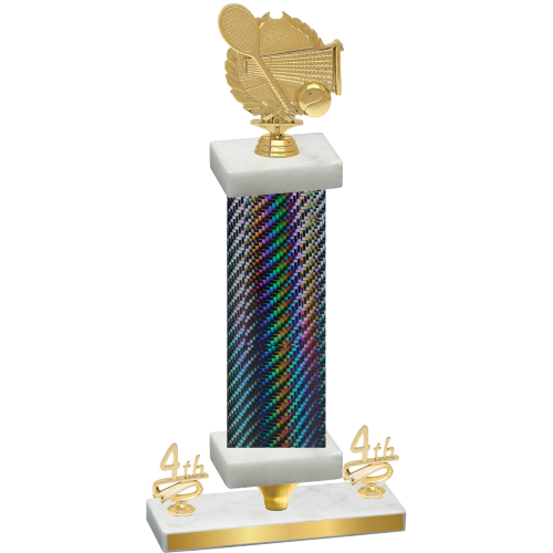Premium Single Black Carbon Fiber Fourth Place Tennis Trophy
