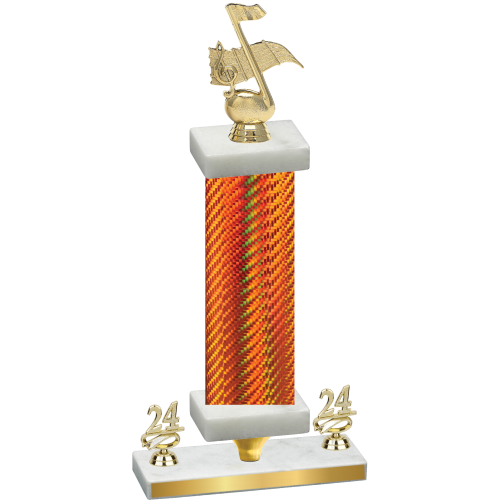 Premium Single Orange Carbon Fiber Year Music Trophy