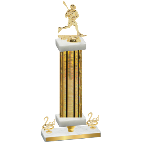 Premium Single Gold Glacier Second Place Lacrosse Trophy