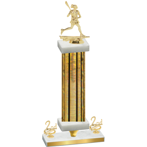 Premium Single Gold Glacier Second Place Lacrosse Trophy