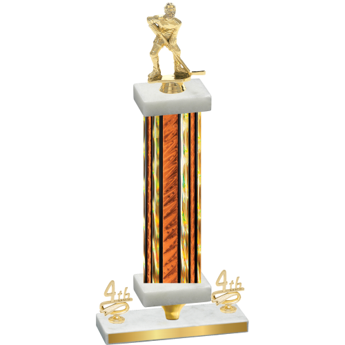 Premium Single Orange Glacier Fourth Place Hockey Trophy