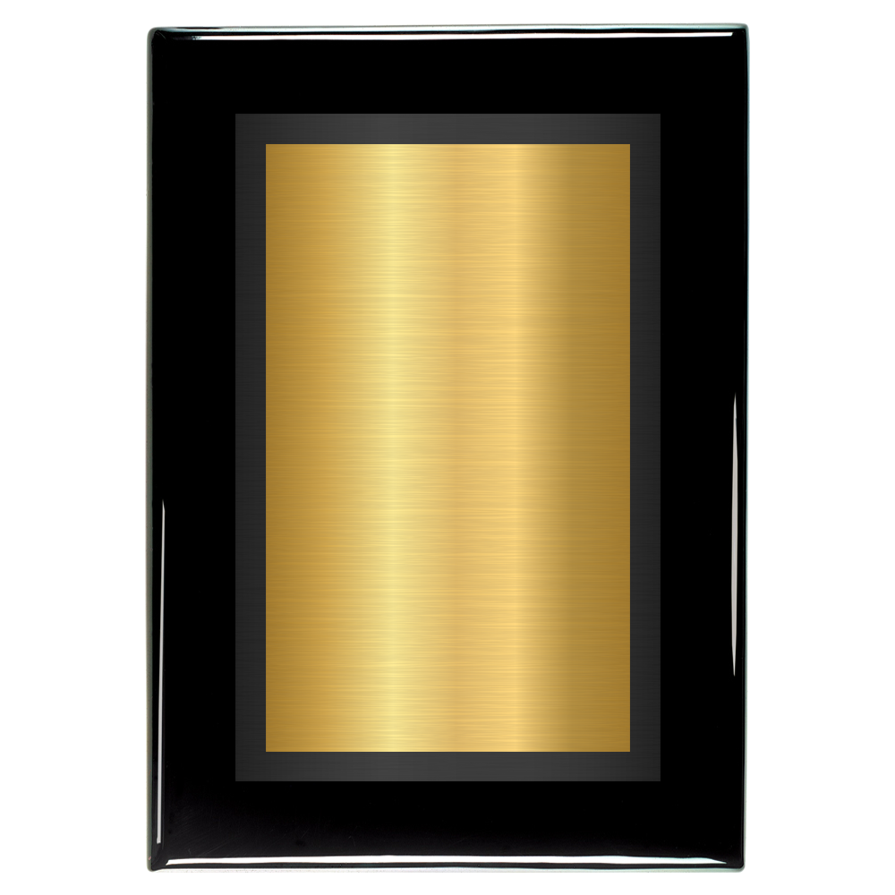 Black Piano Two-Toned Full Plate Plaque with Black Background