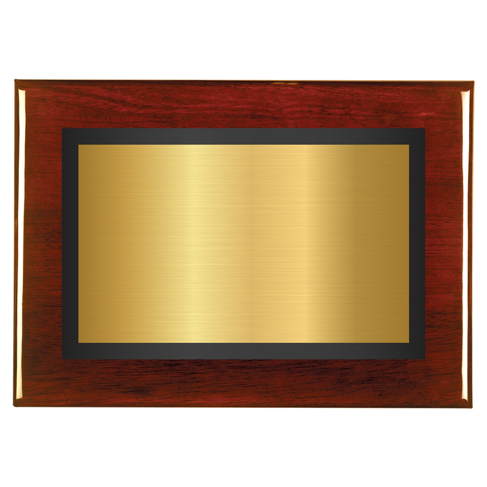 Rosewood Two-Toned Full Plate Plaque with Black Background