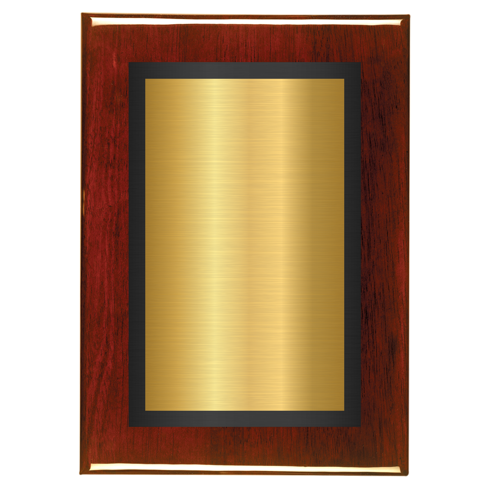 Rosewood Two-Toned Full Plate Plaque with Black Background