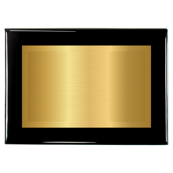 Black Piano Two-Toned Full Plate Plaque with Gold Background