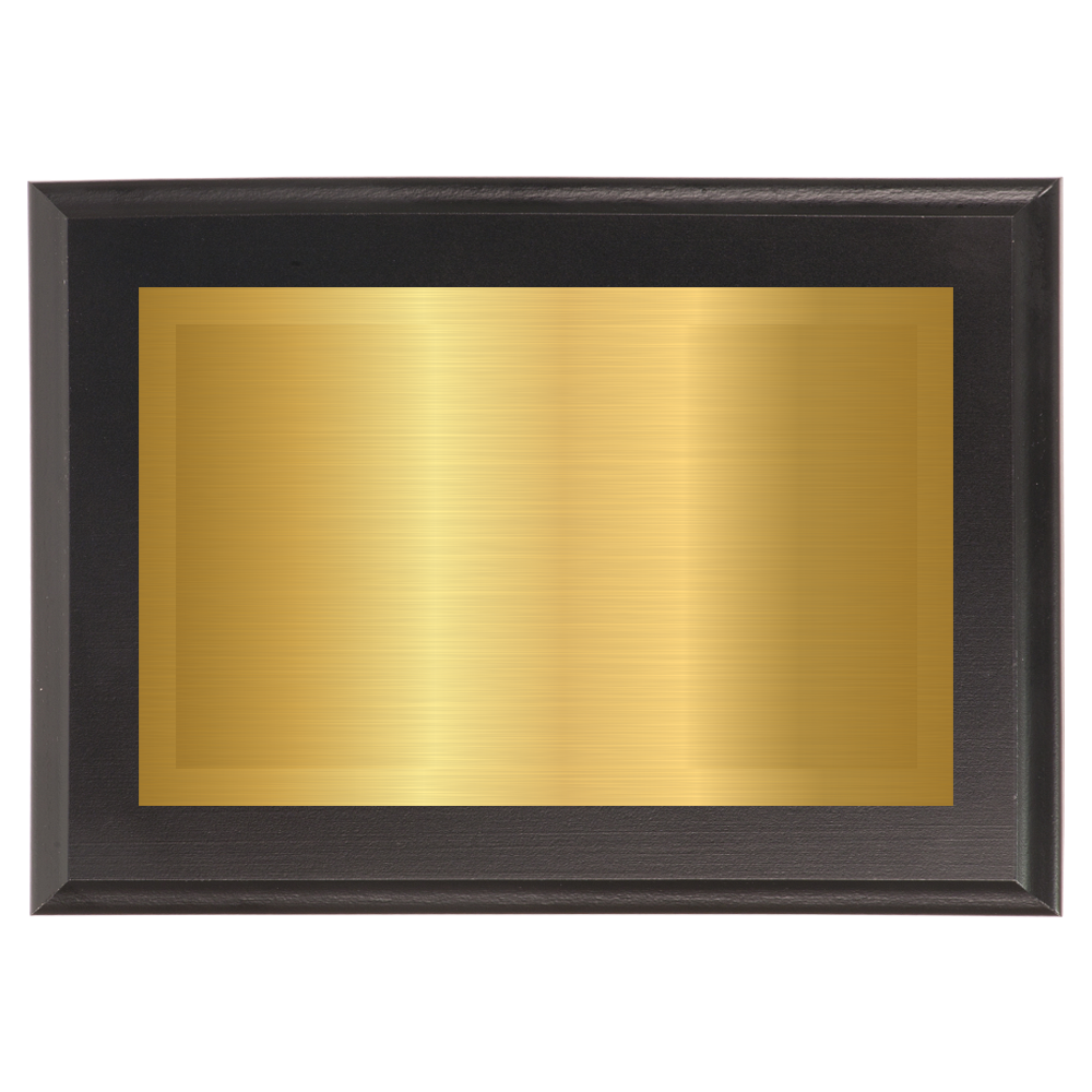 Black Two-Toned Full Plate Plaque with Gold Background