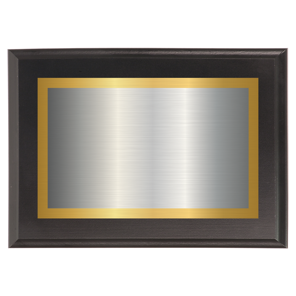Black Two-Toned Full Plate Plaque with Gold Background