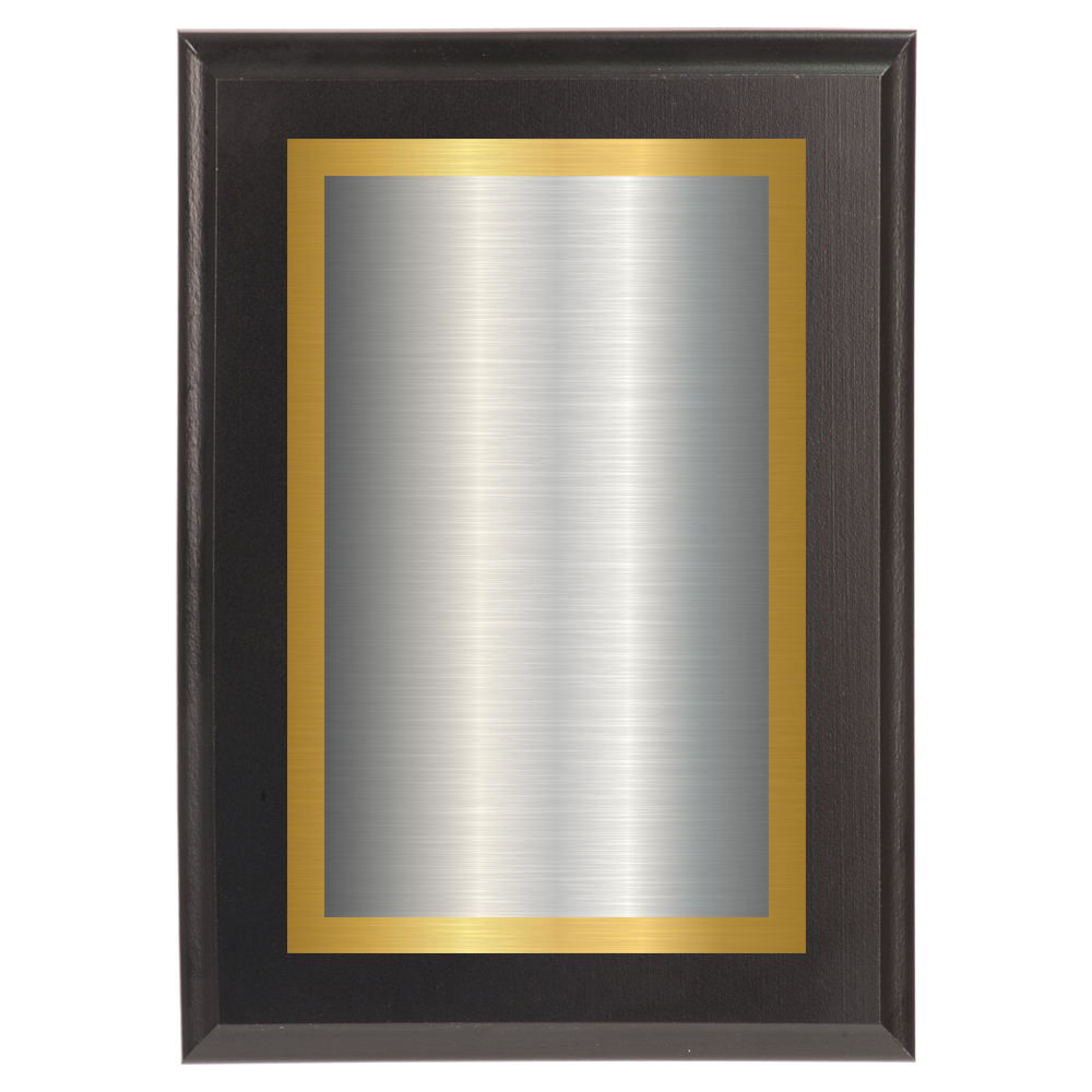 Black Two-Toned Full Plate Plaque with Gold Background