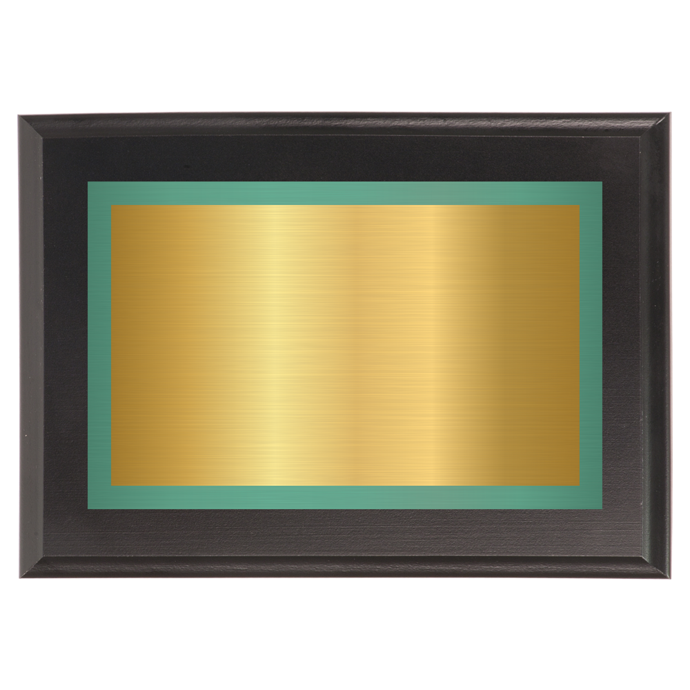 Black Two-Toned Full Plate Plaque with Green Background