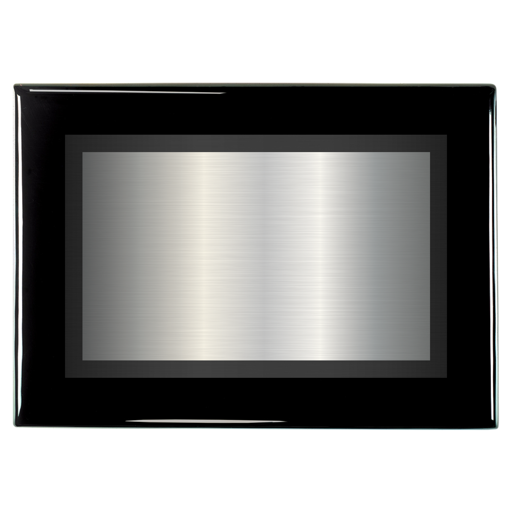 Black Piano Two-Toned Full Plate Plaque with Black Background