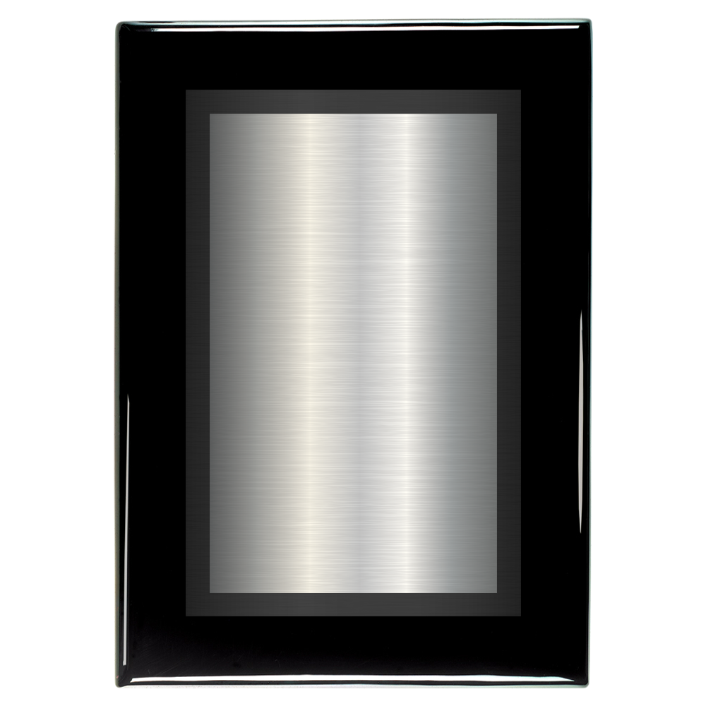 Black Piano Two-Toned Full Plate Plaque with Black Background