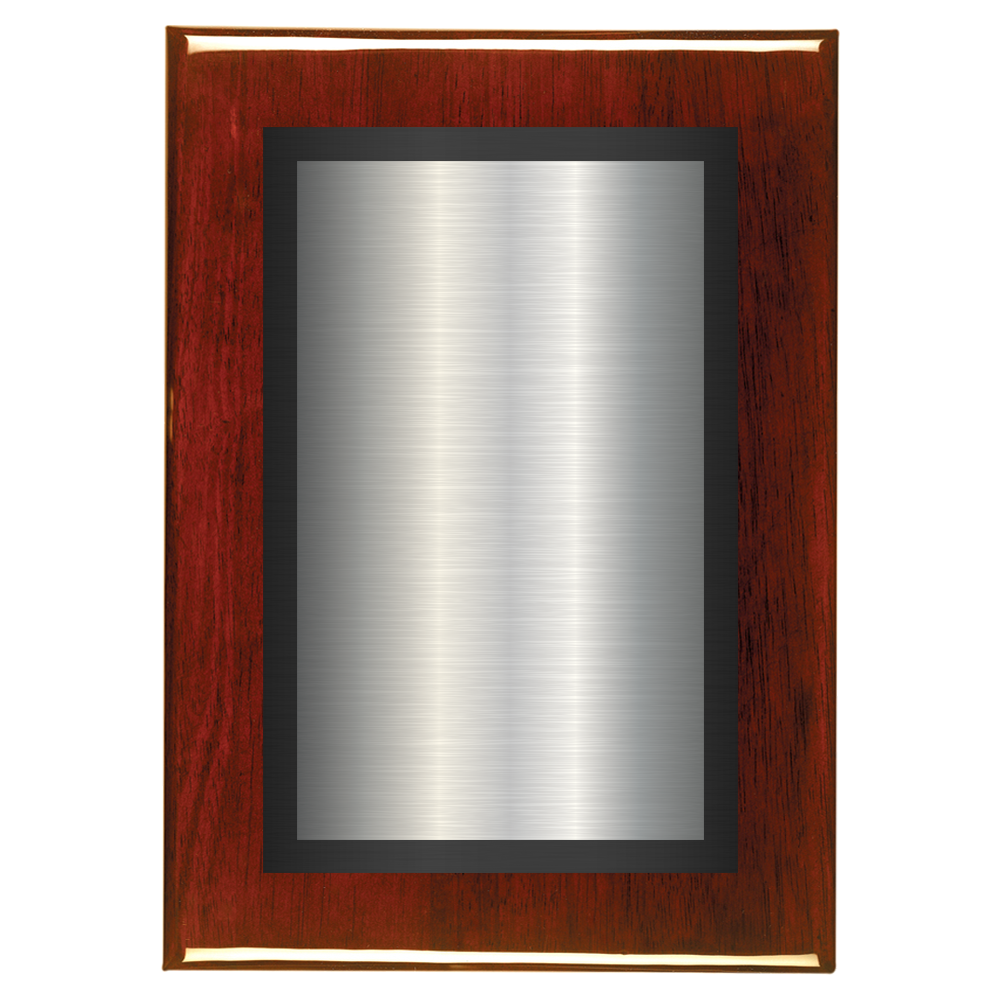 Rosewood Two-Toned Full Plate Plaque with Black Background