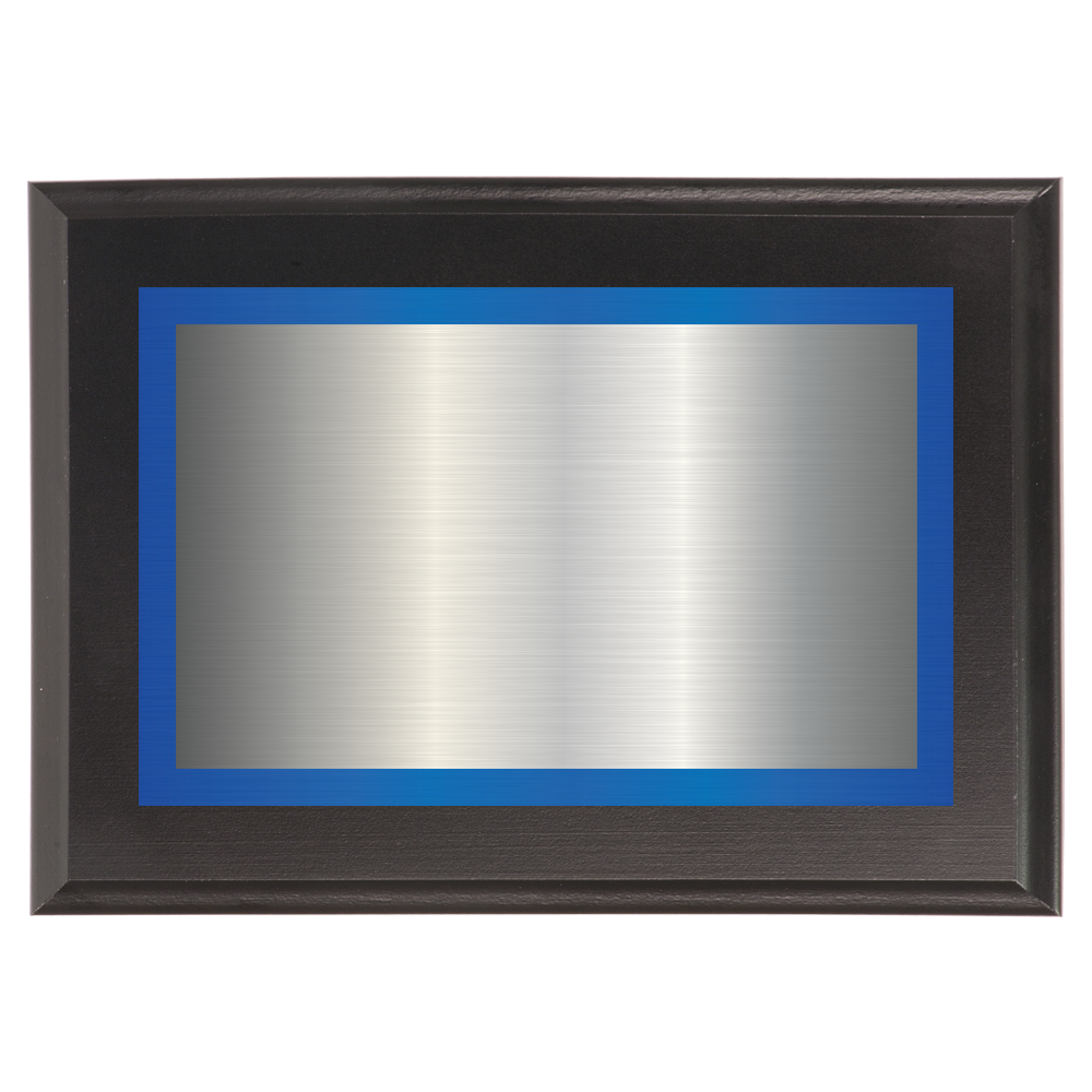 Black Two-Toned Full Plate Plaque with Blue Background