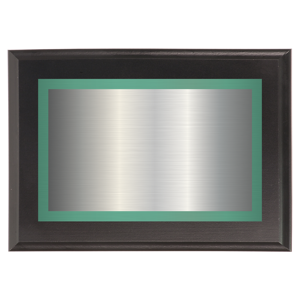 Black Two-Toned Full Plate Plaque with Green Background