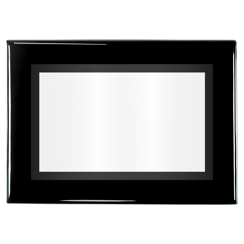 Black Piano Two-Toned Full Plate Plaque with Black Background
