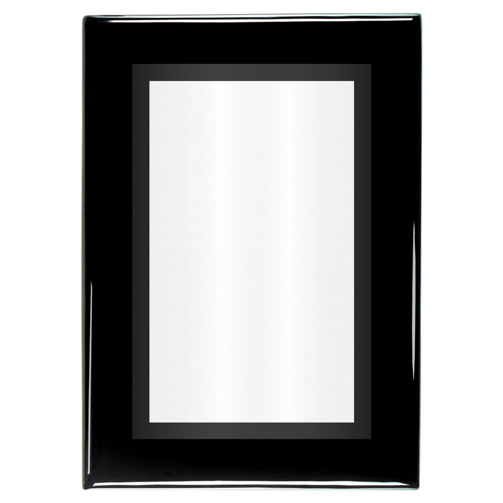 Black Piano Two-Toned Full Plate Plaque with Black Background