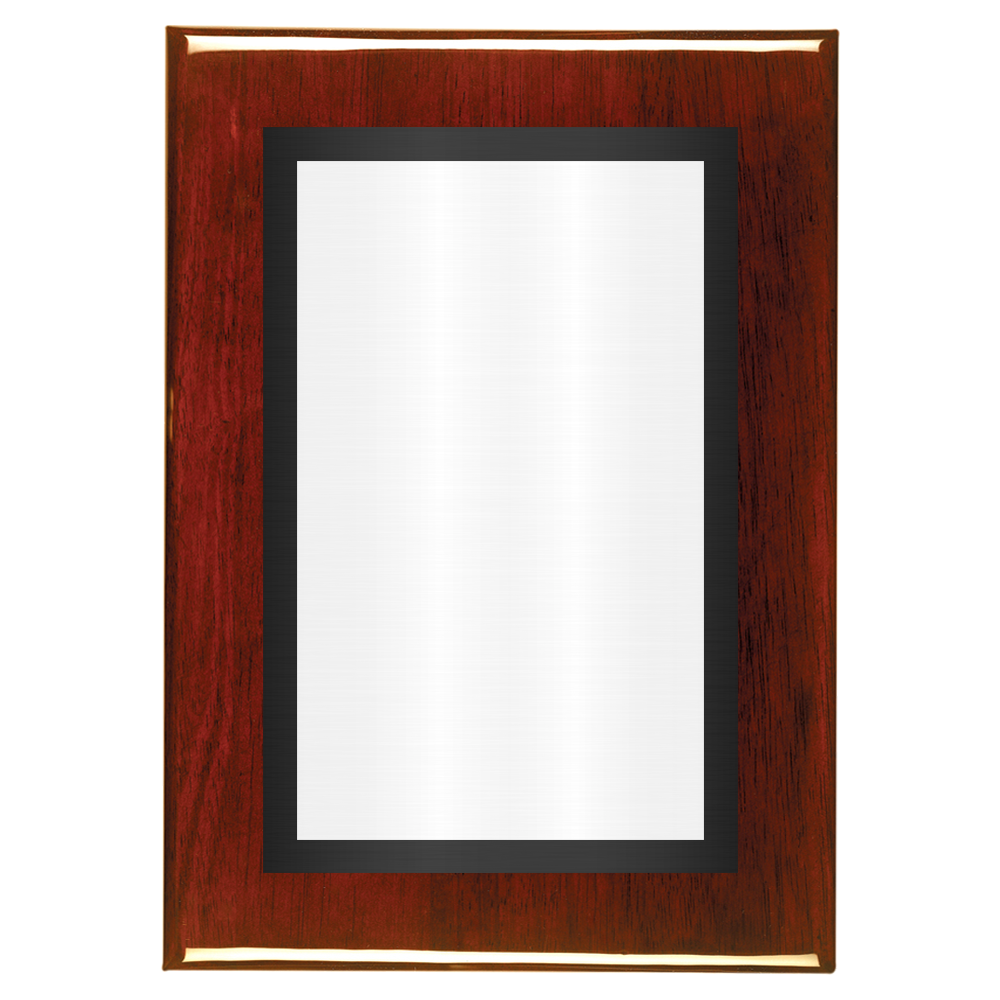 Rosewood Two-Toned Full Plate Plaque with Black Background
