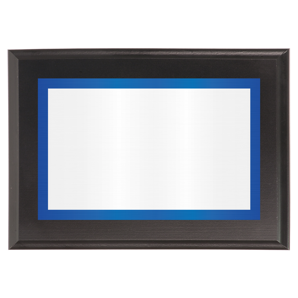 Black Two-Toned Full Plate Plaque with Blue Background