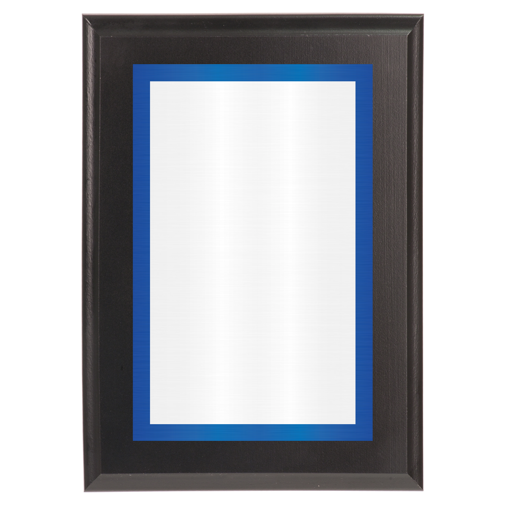 Black Two-Toned Full Plate Plaque with Blue Background