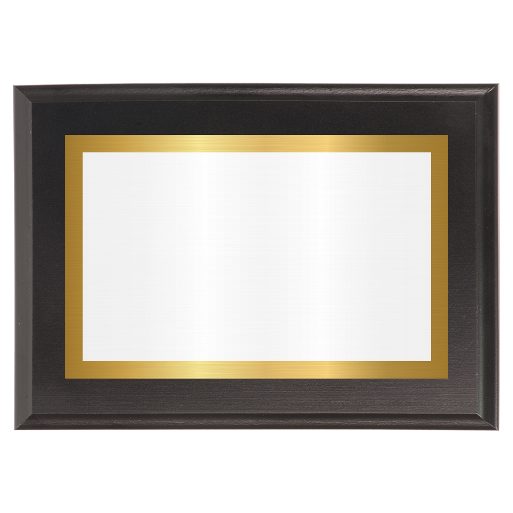 Black Two-Toned Full Plate Plaque with Gold Background